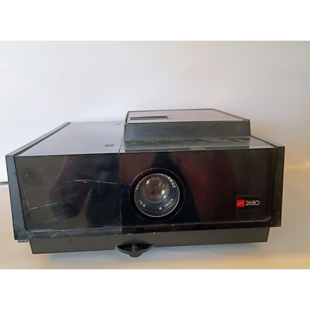 GAF 2680 Slide Projector, Model 464-6-01 Tested Works All Cords Remote & Tray